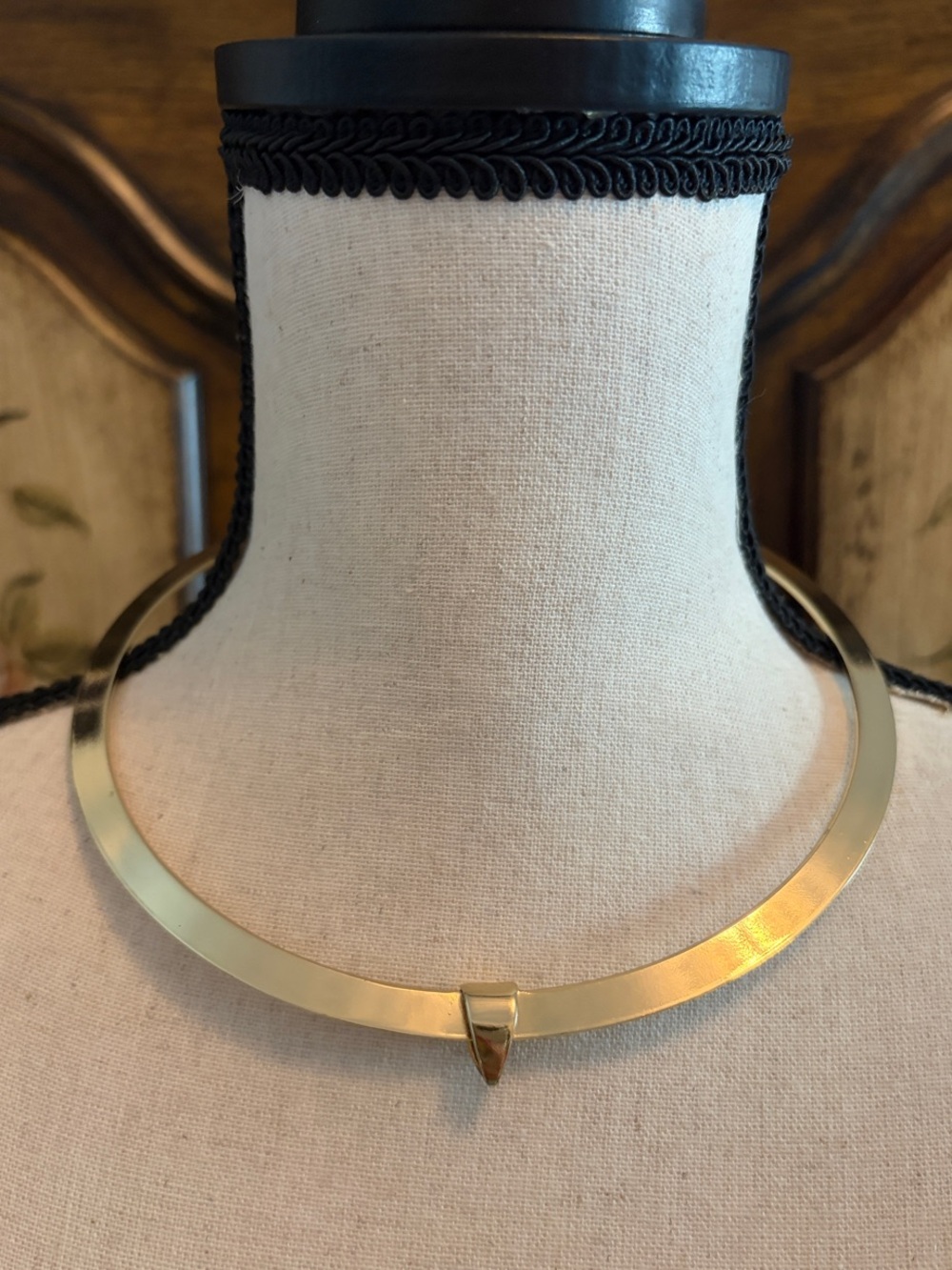 Chico's Gold Tone Collar Necklace with Center Accent